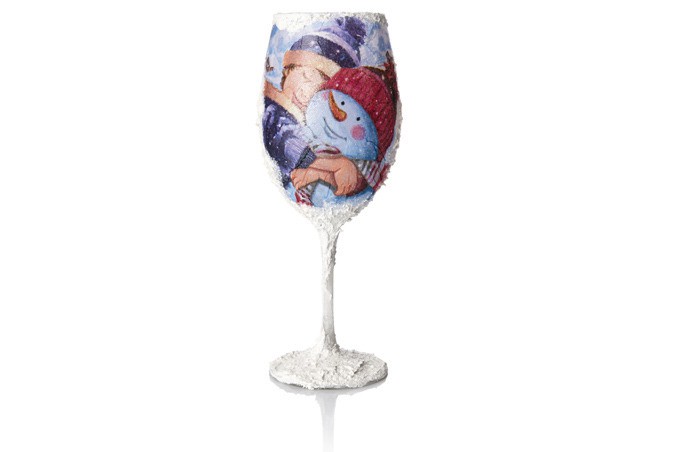 bicchieri decorati natale, bicchieri natale fai da te, bicchieri natale decoupage, decoupage su vetro