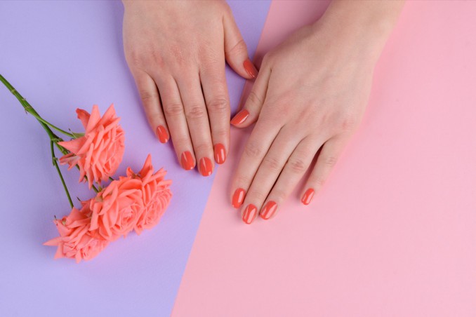 nail art, pantone, living coral