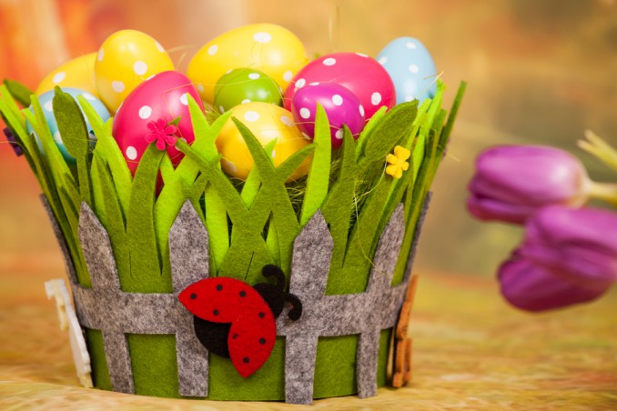 cestino pasquale fai da te, lavoretti pasqua