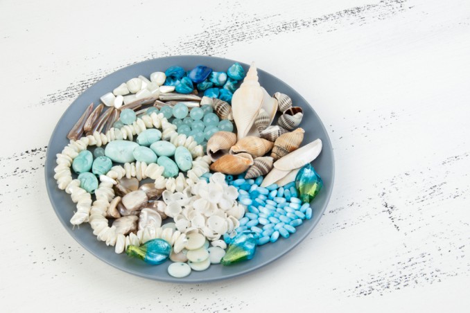 piatti decorati a tema mare fai da te, piatti tema mare, piatti decoupage