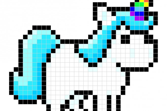 pixel art unicorno, coding unicorno, disegni unicorno 