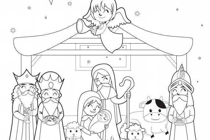 presepe da colorare, disegno presepe da colorare, immagine presepe da colorare