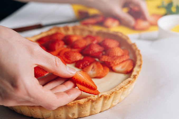 come decorare crostata fragole, decorazioni crostata fragole