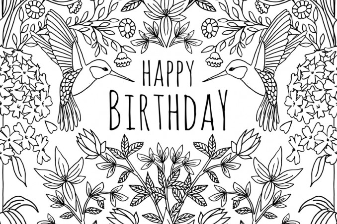 compleanno, biglietti, colorare