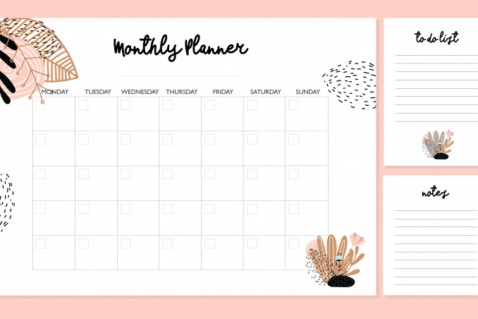 planner mensile da stampare gratis, planner mensile da stampare