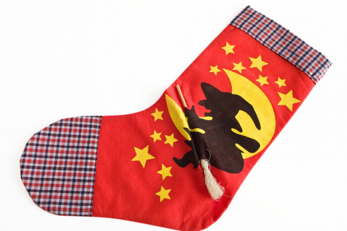 calza befana stoffa