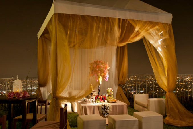 festa, terrazza, arredamento