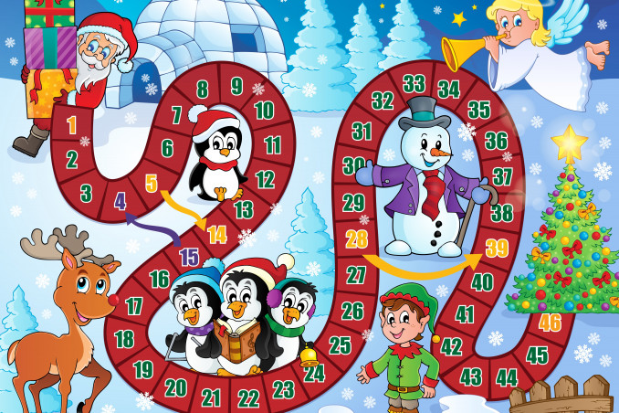 gioco dell'oca di natale da stampare, gioco oca da stampare, gioco natale da stampare