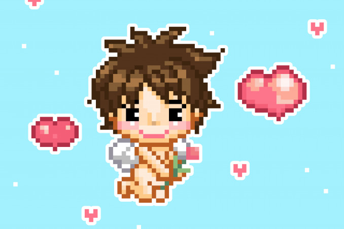 pixel art san valentino, pixel art 