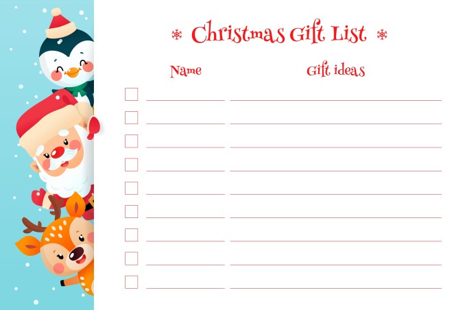 lista regali natale da stampare, wish list natale da stampare