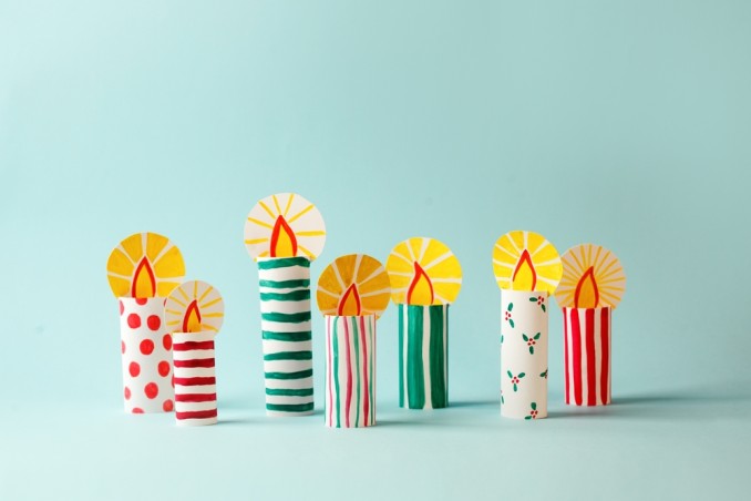 candele di cartone natale