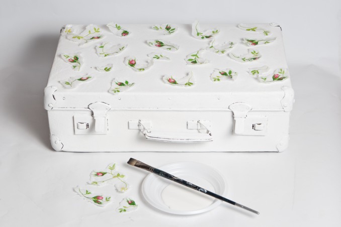 cestino pic nic fai da te, cestino decoupage, valigia decoupage